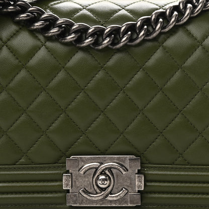 Chanel Lambskin Quilted Medium Boy Flap Green 7 of 10