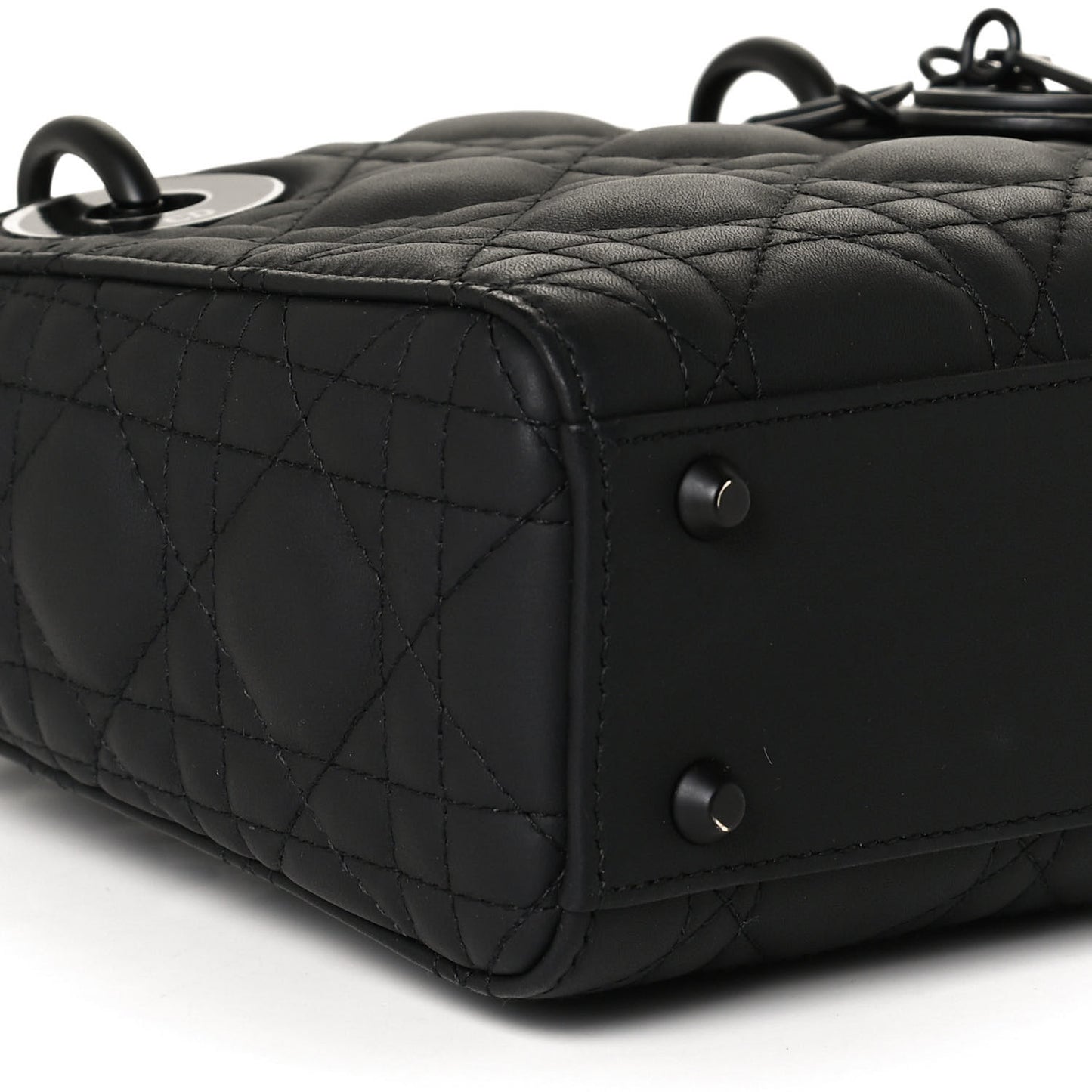 Ultra Matte Calfskin Cannage Mini Lady Dior Black