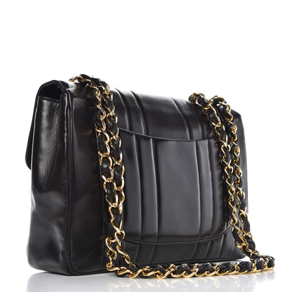 Chanel Lambskin Vertical Quilt Jumbo Single Flap Black 4 of 16