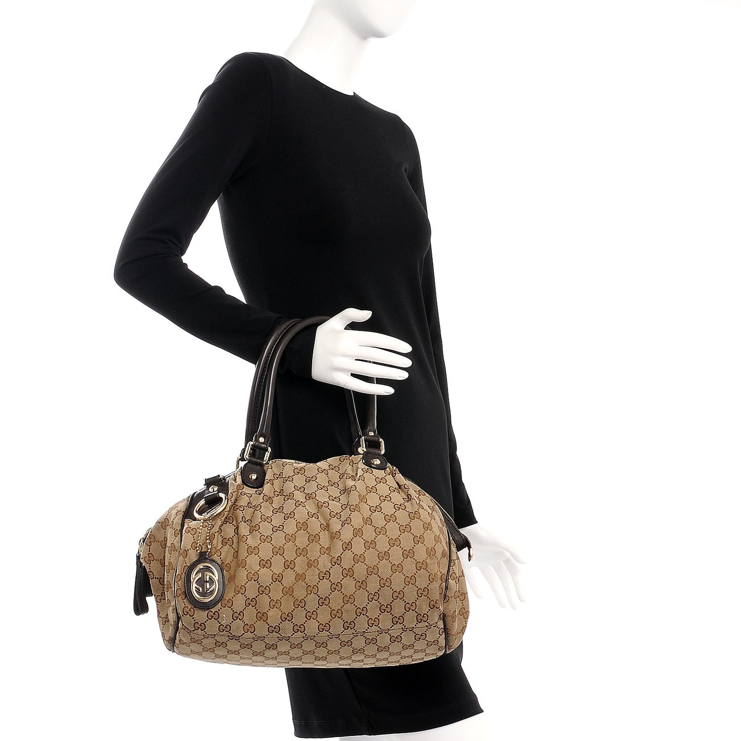 Monogram Medium Sukey Boston Bag Brown