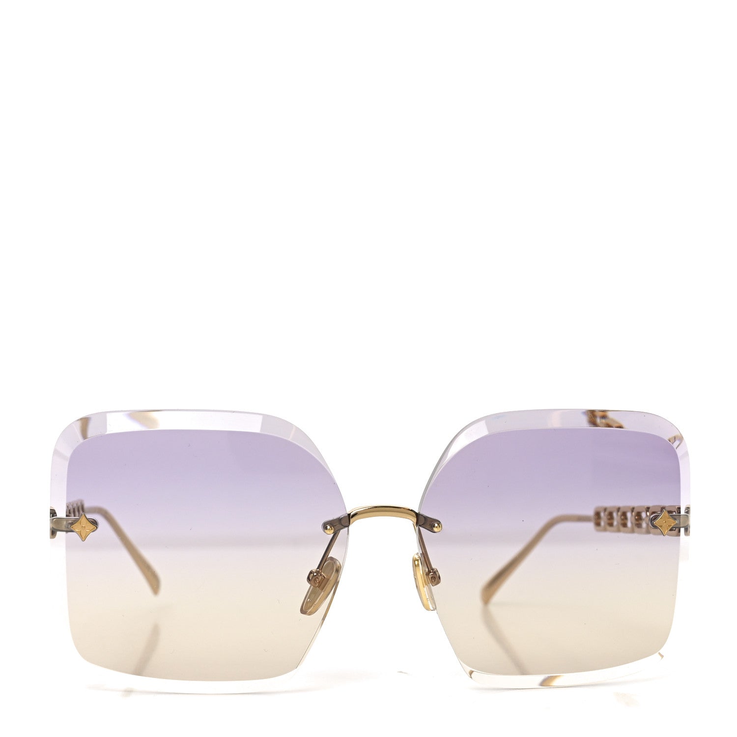 Louis Vuitton Metal LV Jewel Sunglasses Z2162U Purple Gold 2 of 7