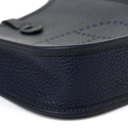 Hermes Taurillon Clemence Amazone Sangle Cavale Evelyne TPM Bleu Nuit Bleu Encre Cuivre 9 of 11