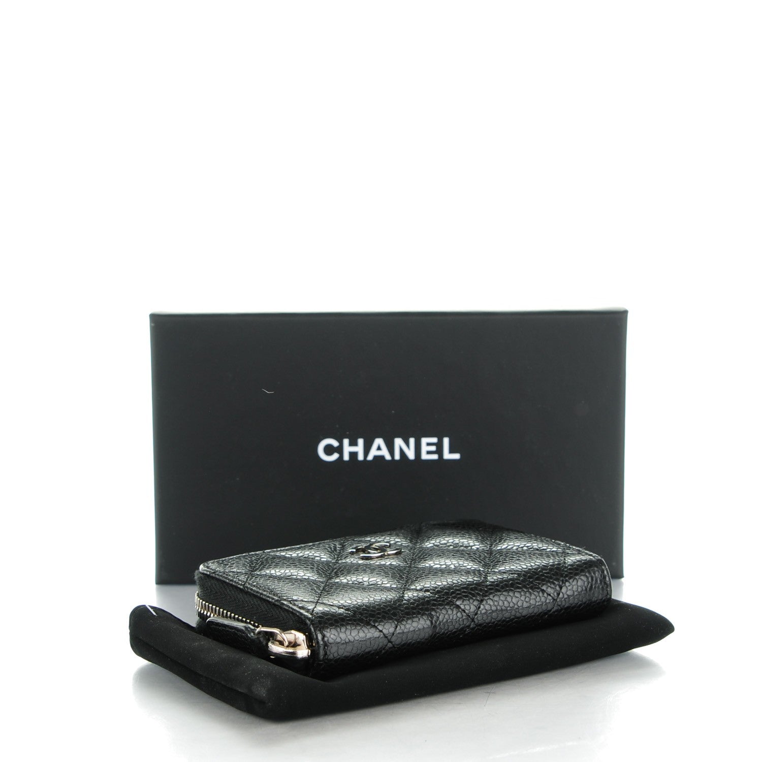 Chanel Caviar Quilted Zip Coin Purse Black 4 of 7
