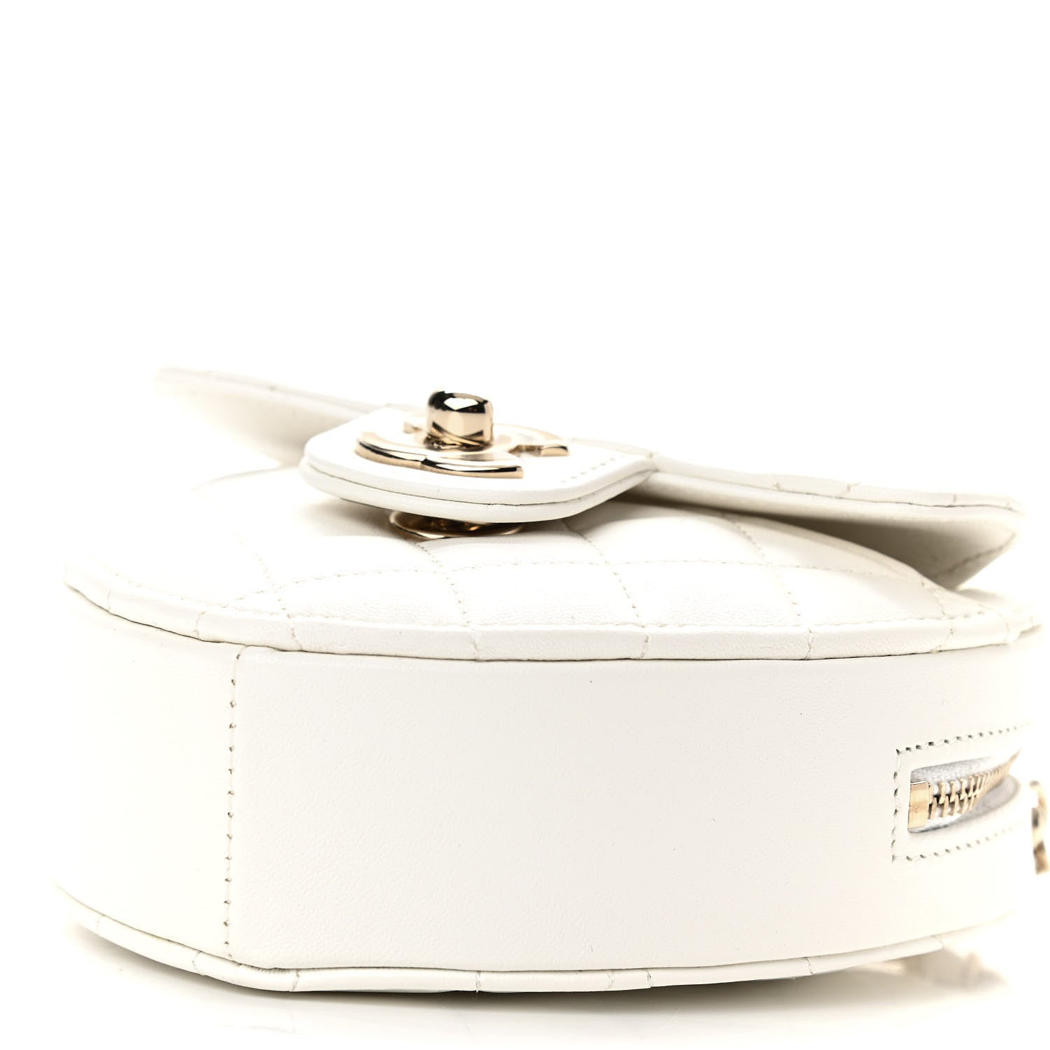 Chanel Lambskin Quilted CC In Love Heart Clutch With Chain White 10 of 11