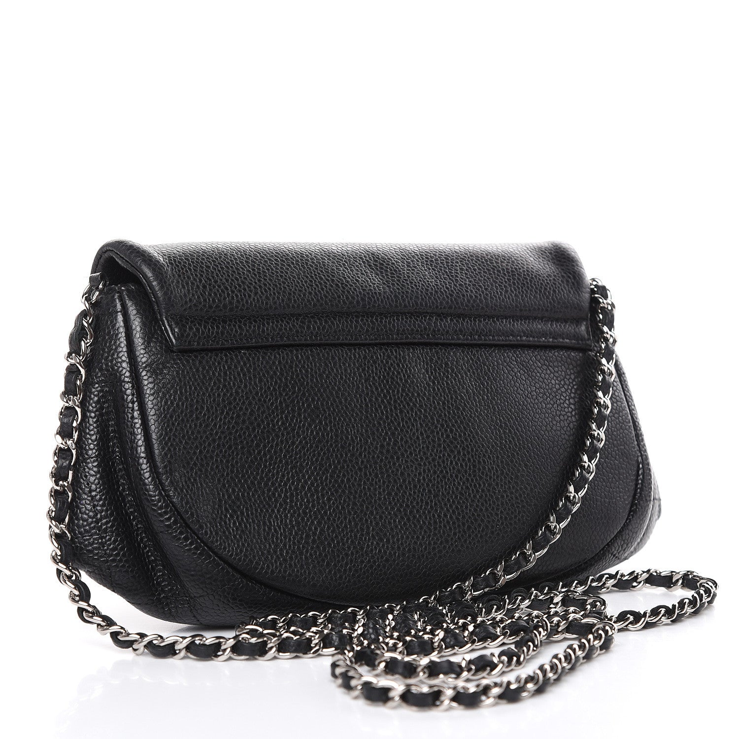 Chanel Caviar Half Moon Wallet On Chain WOC Black 3 of 14