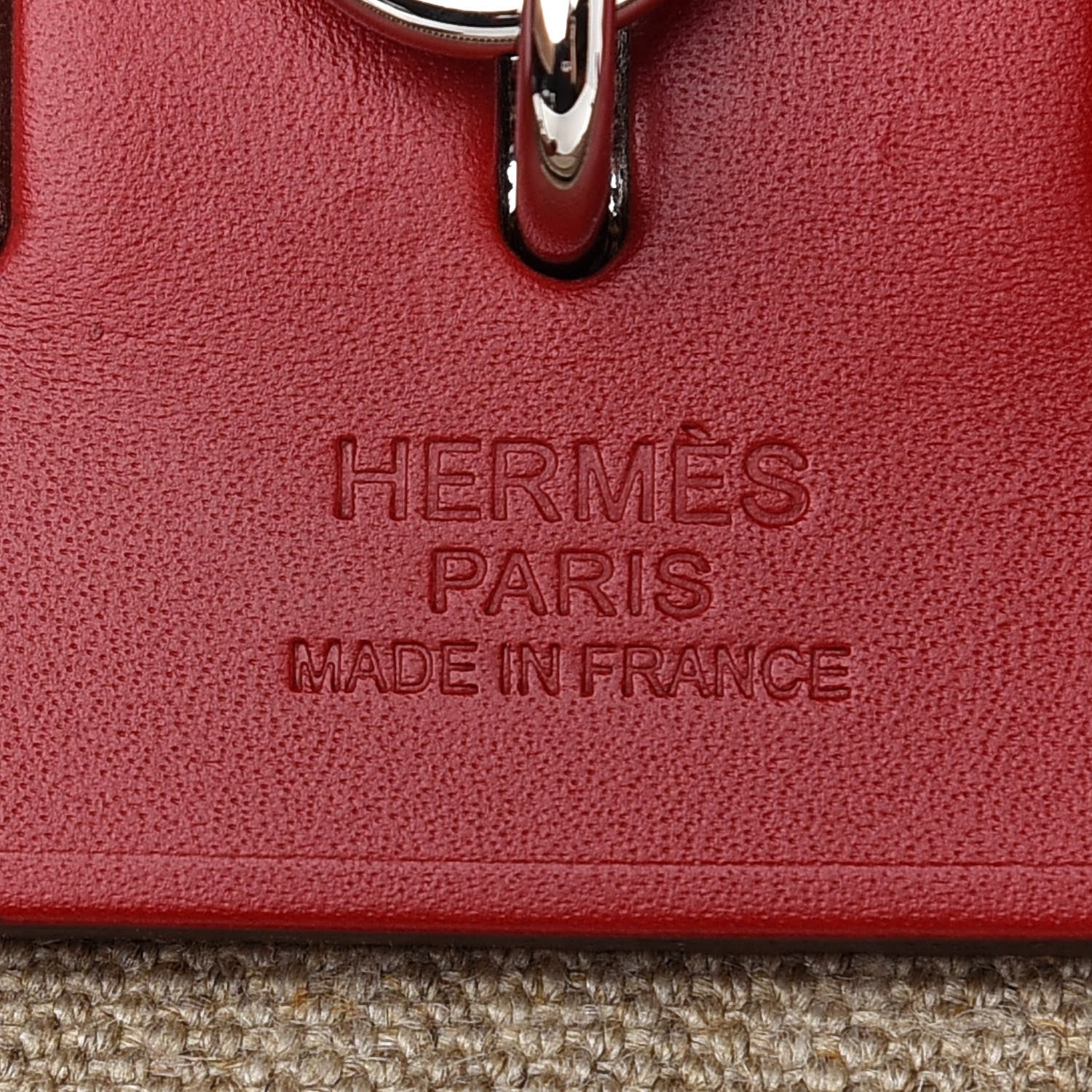 Hermes Vache Hunter Toile H Vibration Herbag Zip 31 PM Bordeaux Ficelle Rouge Piment 7 of 10