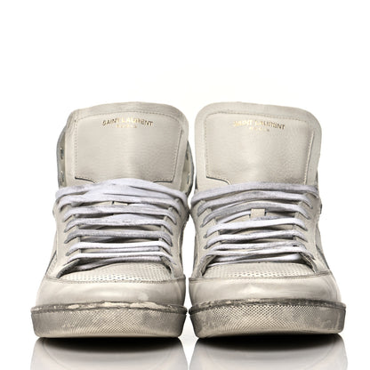 Saint Laurent Calfskin Perforated Court Classic SL/10H High Top Sneakers 43 White 2 of 11