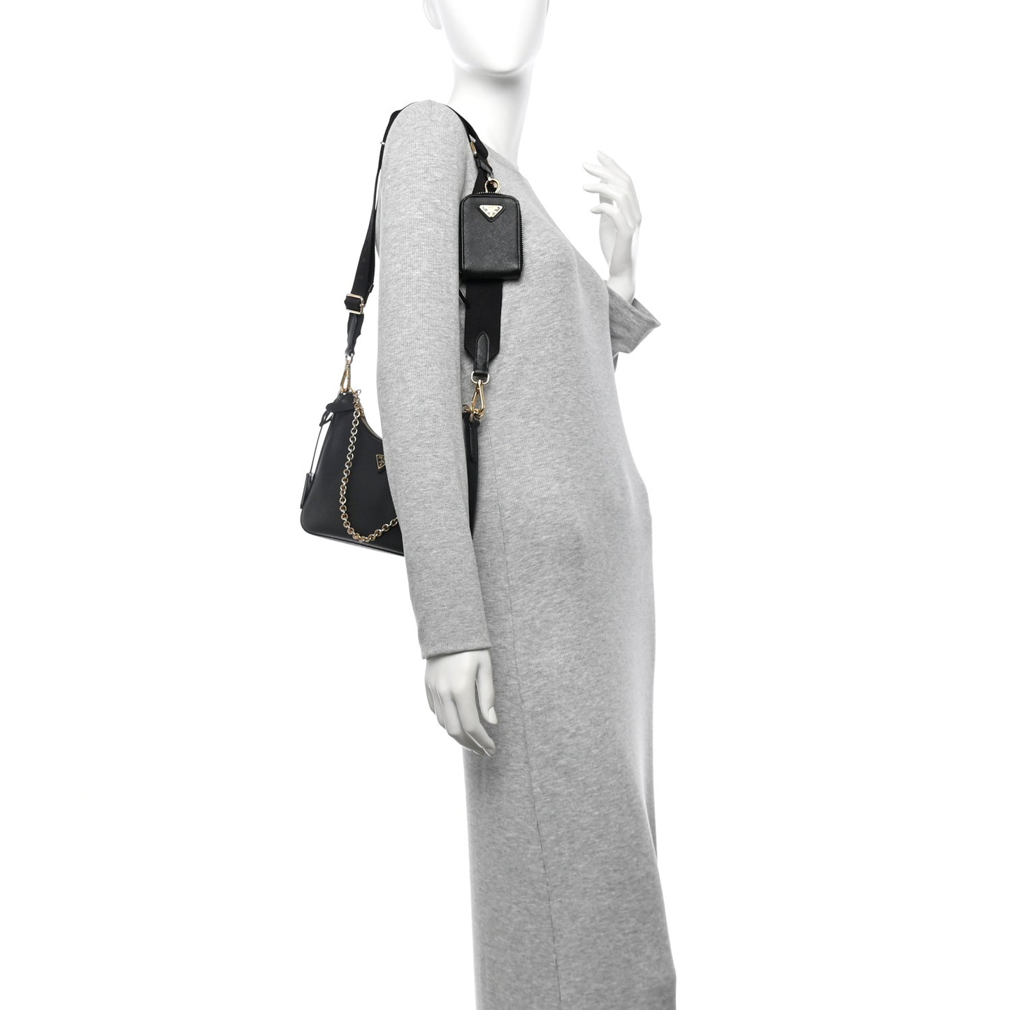 Saffiano Lux Re-Edition 2005 Shoulder Bag Black