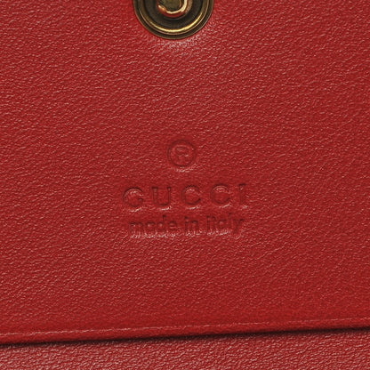 Gucci Calfskin Matelasse GG Marmont Card Case Wallet Hibiscus Red 6 of 9