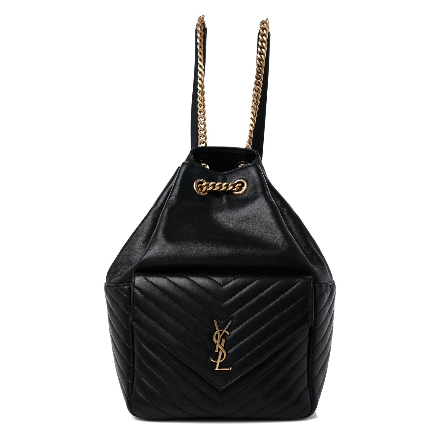 Lambskin Matelasse Monogram Joe Backpack Black