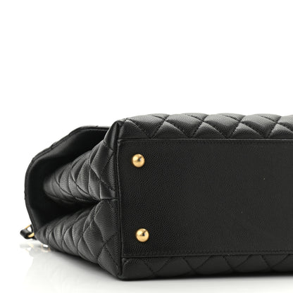 Chanel Caviar Lizard Quilted Medium Coco Handle Flap Black 9 of 10