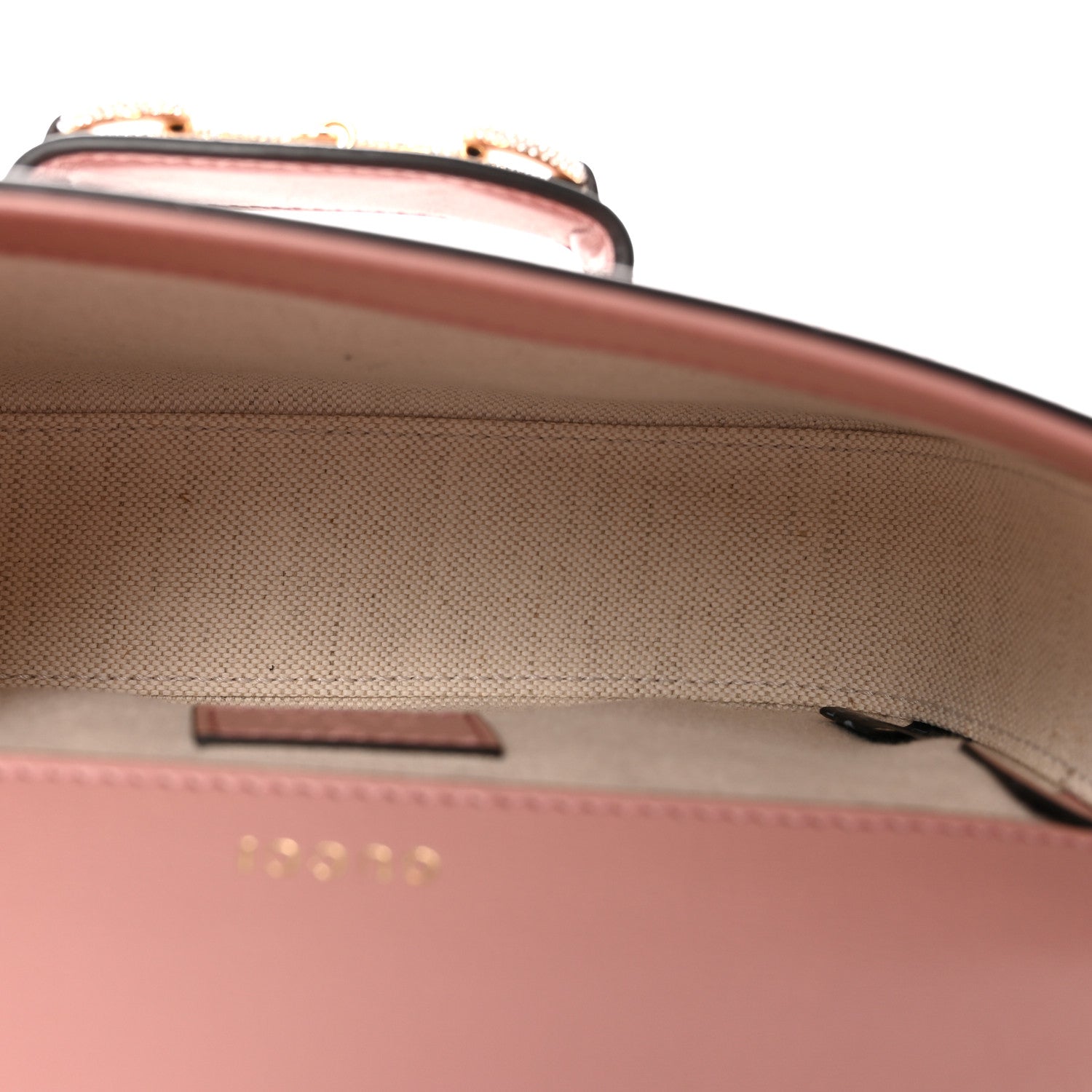 Gucci Azalea Calfskin Crystal GG Monogram Mini Horsebit 1955 Shoulder Bag Pink 5 of 10