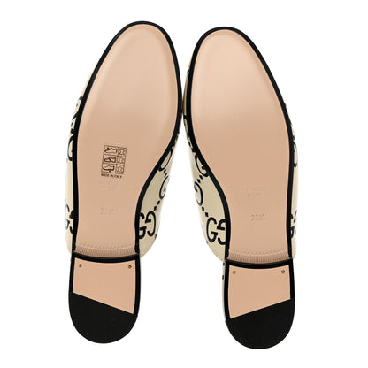 Gucci Azalea Calfskin GG Monogram Bi-Color Debossed Womens Princetown Slippers 38.5 Mystic White Black 5 of 12