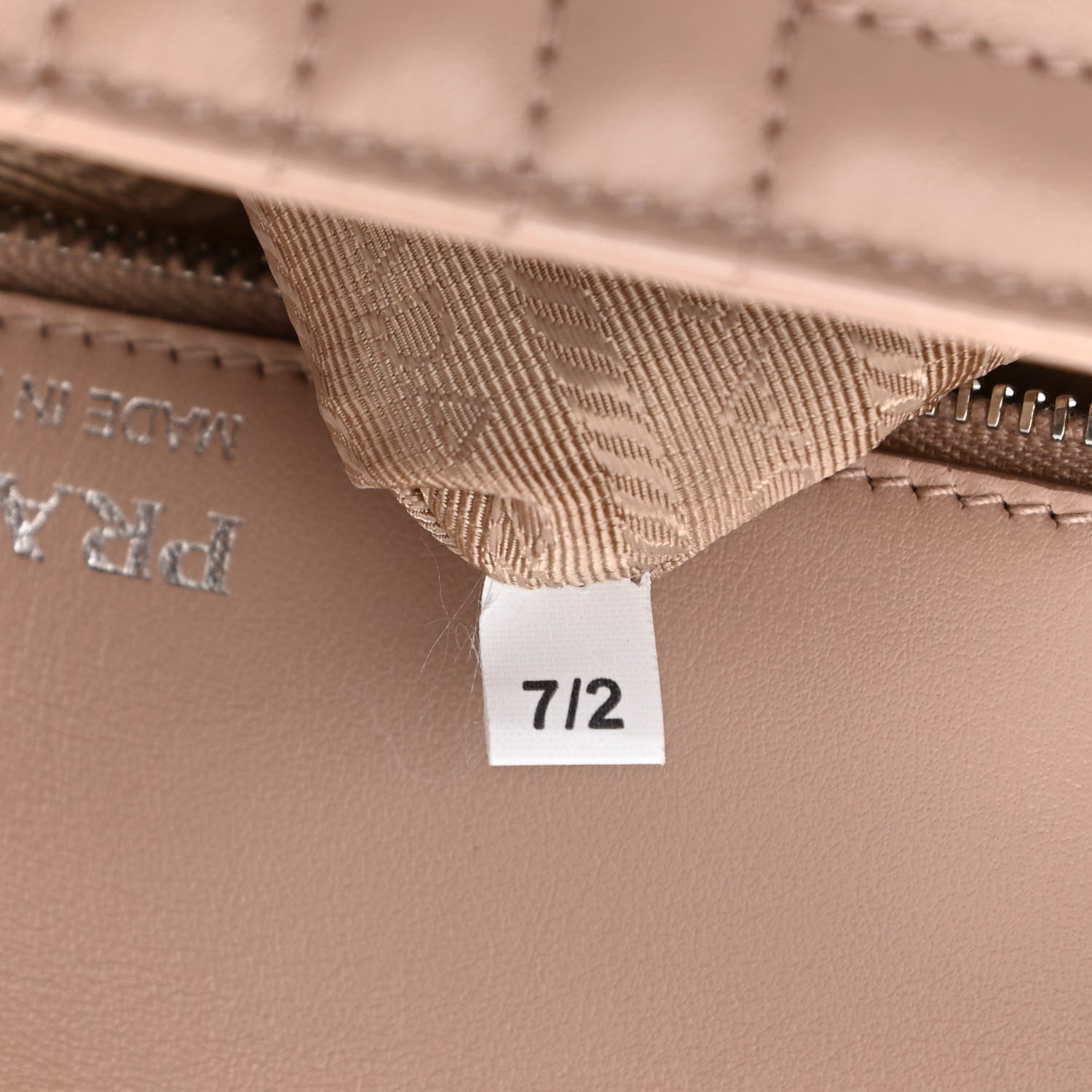 Prada Soft Calfskin Impunture Diagramme Medium Chain Flap Shoulder Bag Cipria 6 of 9