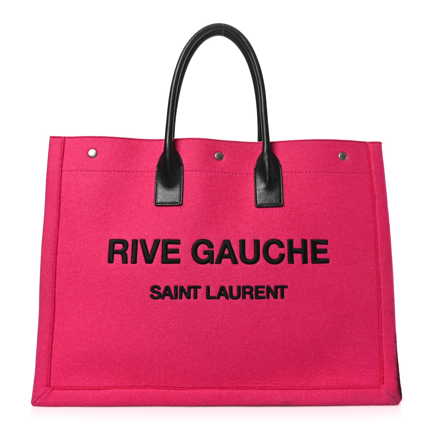 Saint Laurent Wool Rive Gauche Tote Fuchsia 1 of 13