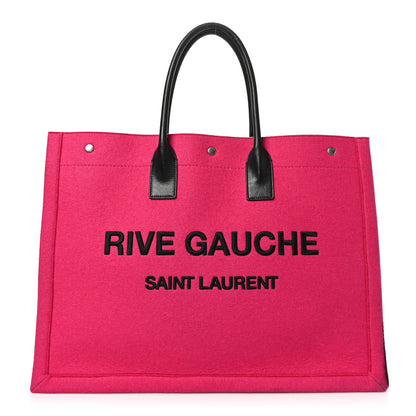 Saint Laurent Wool Rive Gauche Tote Fuchsia 1 of 13