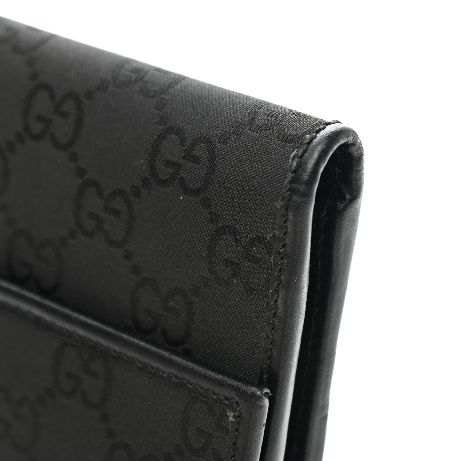 Gucci Monogram Nylon Continental Wallet Black 8 of 10