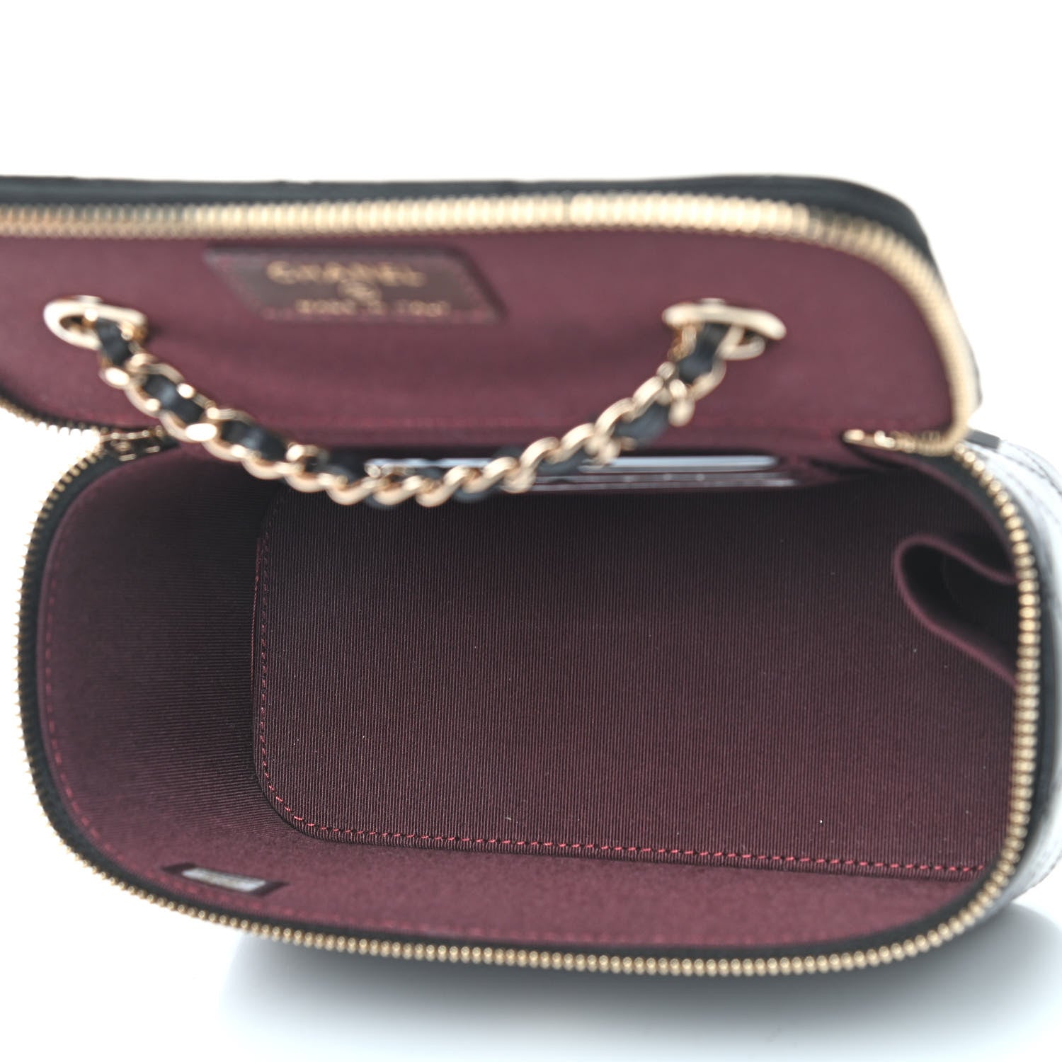 Chanel Lambskin Quilted Small Vanity Case With Chain Black 4 of 8