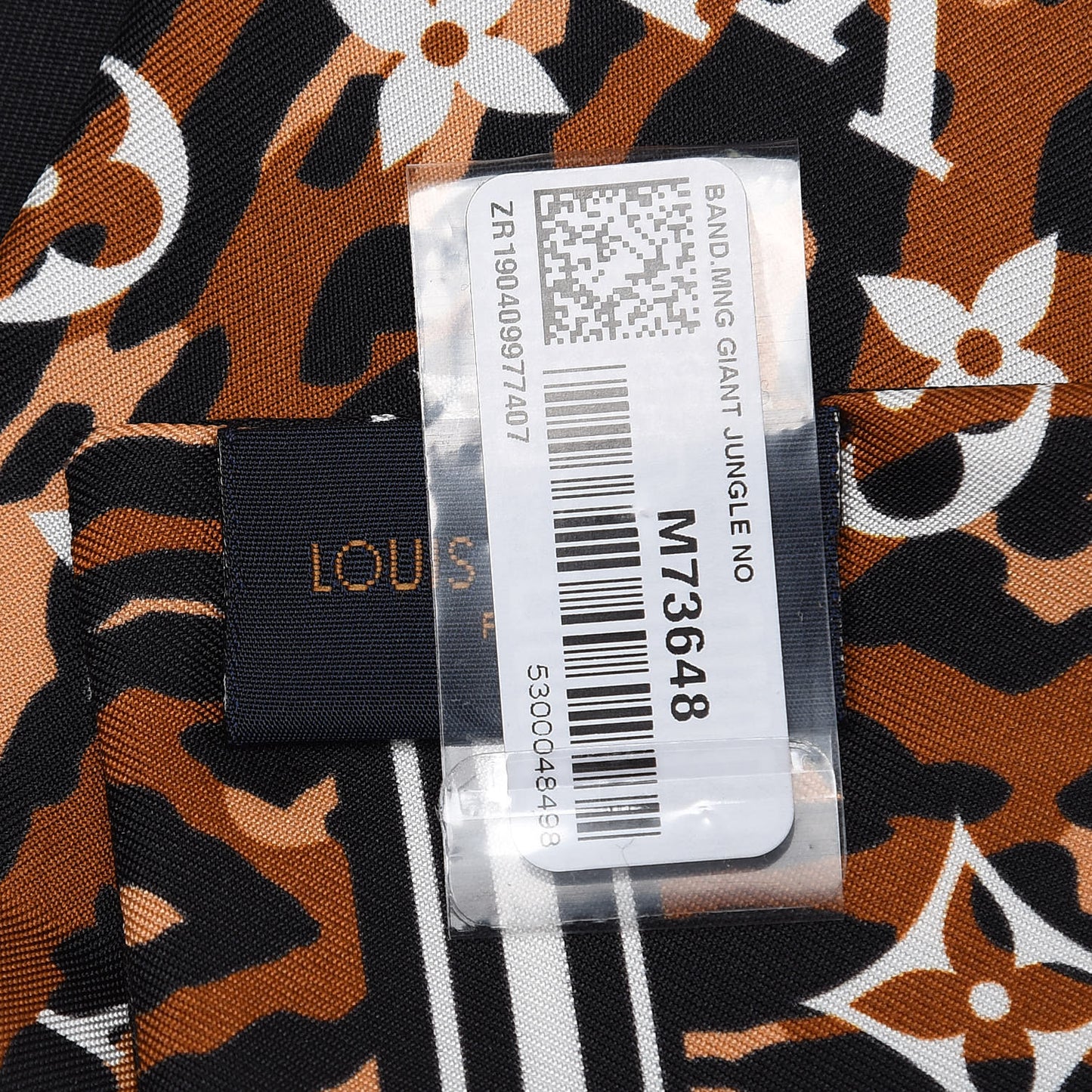 Silk Monogram Giant Jungle Bandeau Black