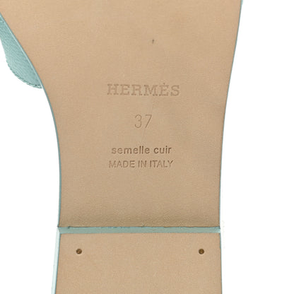 Hermes Epsom Oran Sandals 37 Vert Embrun 6 of 8