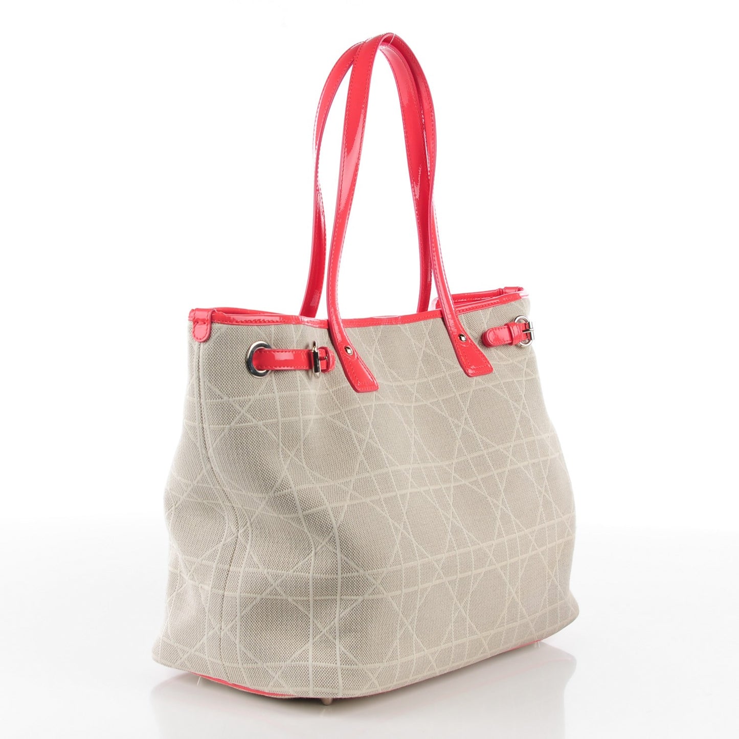 Canvas Cannage Medium Panarea Tote Beige Pink