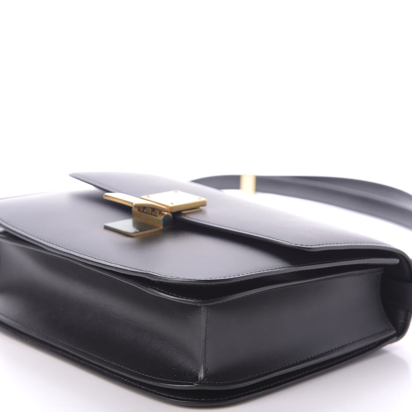 Box Calfskin Medium Classic Box Flap Bag Black