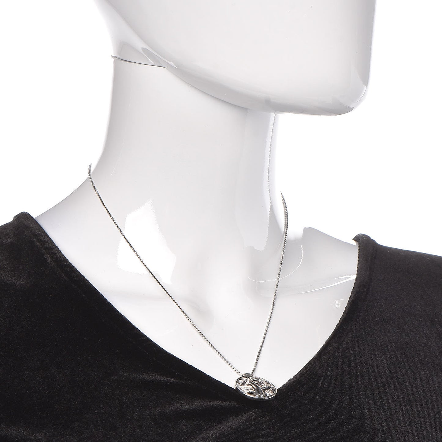 Sterling Silver Diamond Papyrus Pendant Necklace