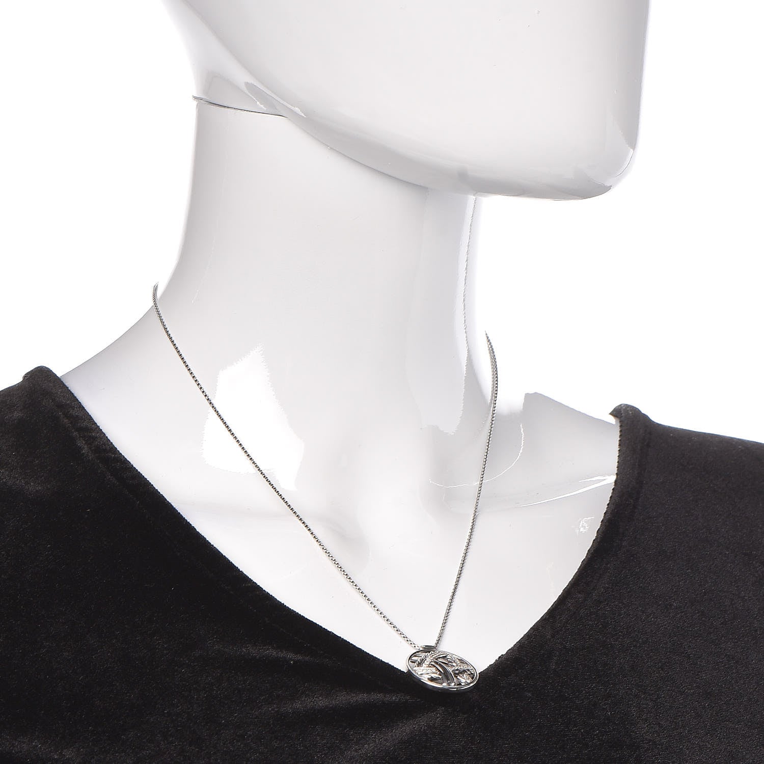 David Yurman Sterling Silver Diamond Papyrus Pendant Necklace 2 of 7