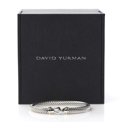 David Yurman Sterling Silver 18K Yellow Gold 5mm Cable Classic Buckle Bracelet 5 of 5