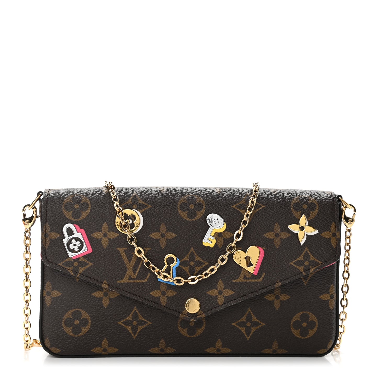 Monogram LV Love Lock Pochette Felicie Chain Wallet