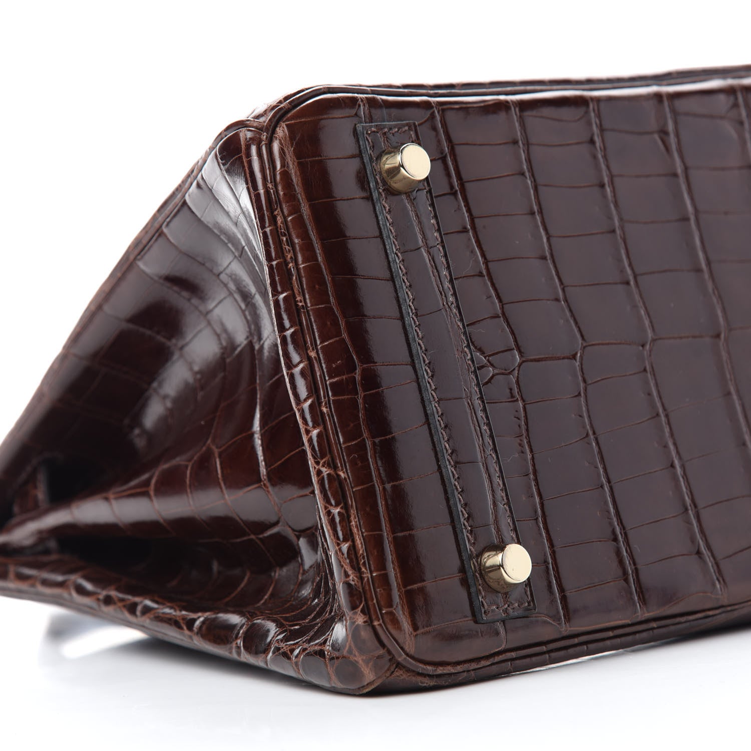 Hermes Shiny Niloticus Crocodile Birkin 30 Havane 6 of 12