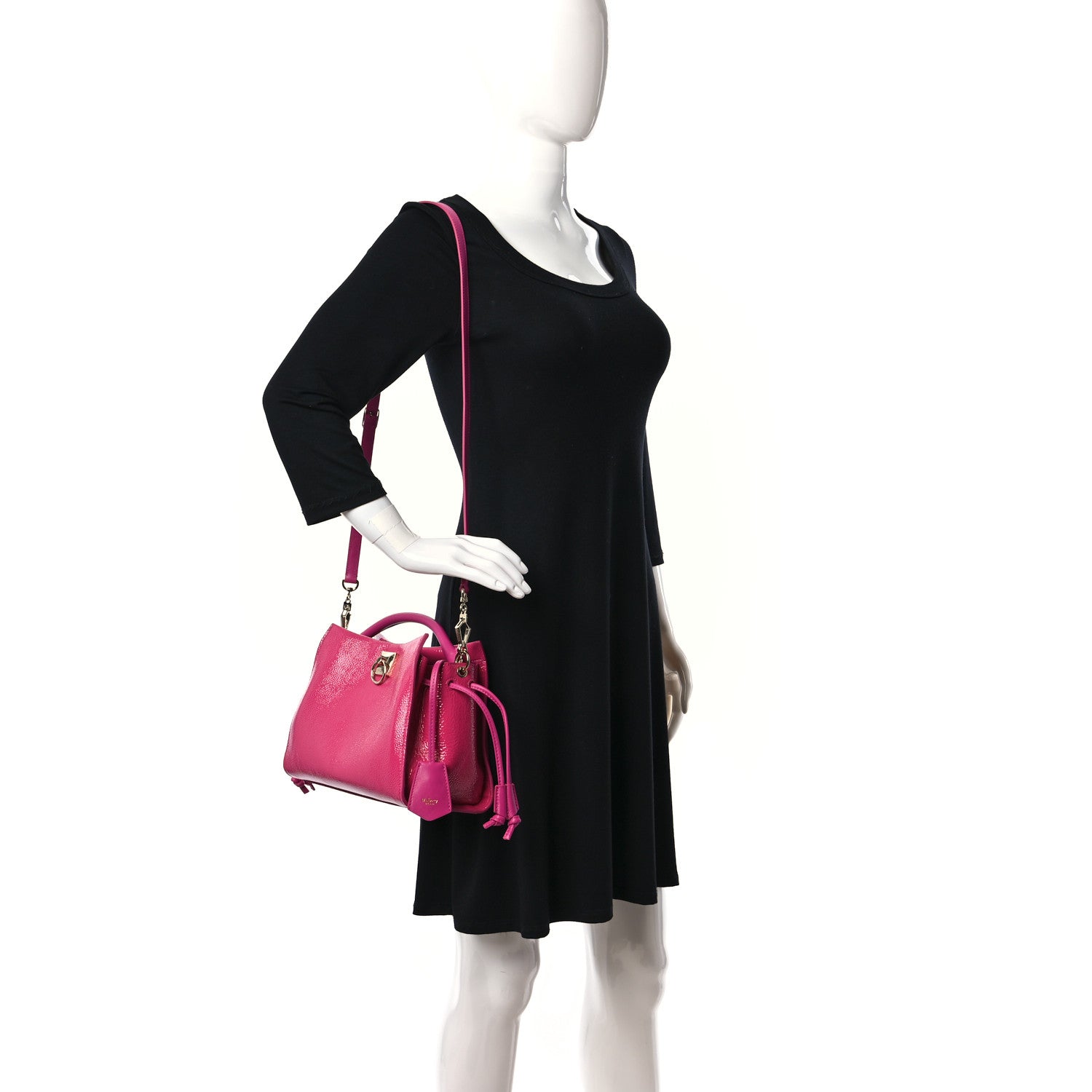 Mulberry Spongy Patent Calfskin Small Iris Tote Grey Pink 2 of 8