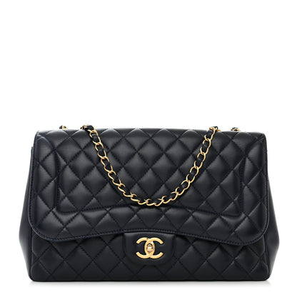 Chanel Lambskin Quilted Jumbo Single Flap Navy 1 of 12