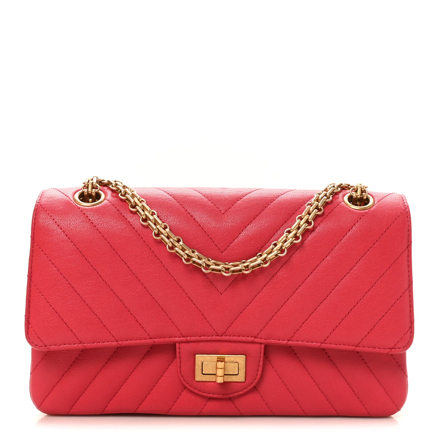 Sheepskin Chevron Quilted 2.55 Reissue 225 Flap Dark Pink