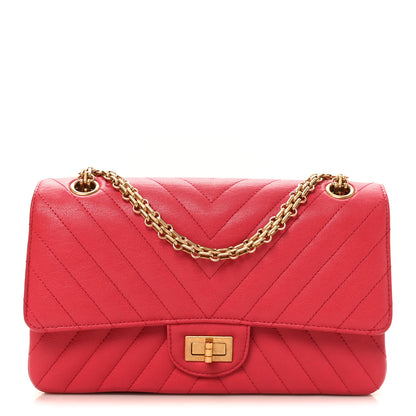 Chanel Sheepskin Chevron Quilted 2.55 Reissue 225 Flap Dark Pink 1 of 11