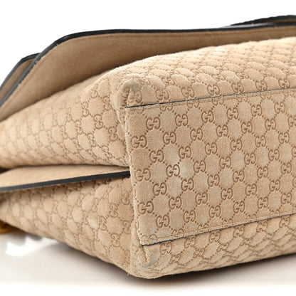 Gucci Micro GG Suede Large Chain Shoulder Bag Beige 9 of 10