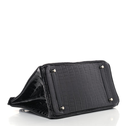 Hermes Shiny Porosus Crocodile Birkin 35 Black 4 of 15