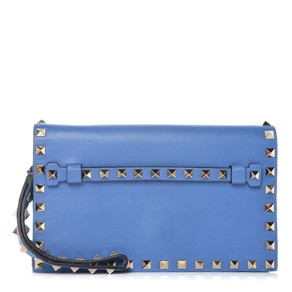 Valentino Garavani Nappa Small Rockstud Wristlet Clutch Light Sapphire 1 of 10