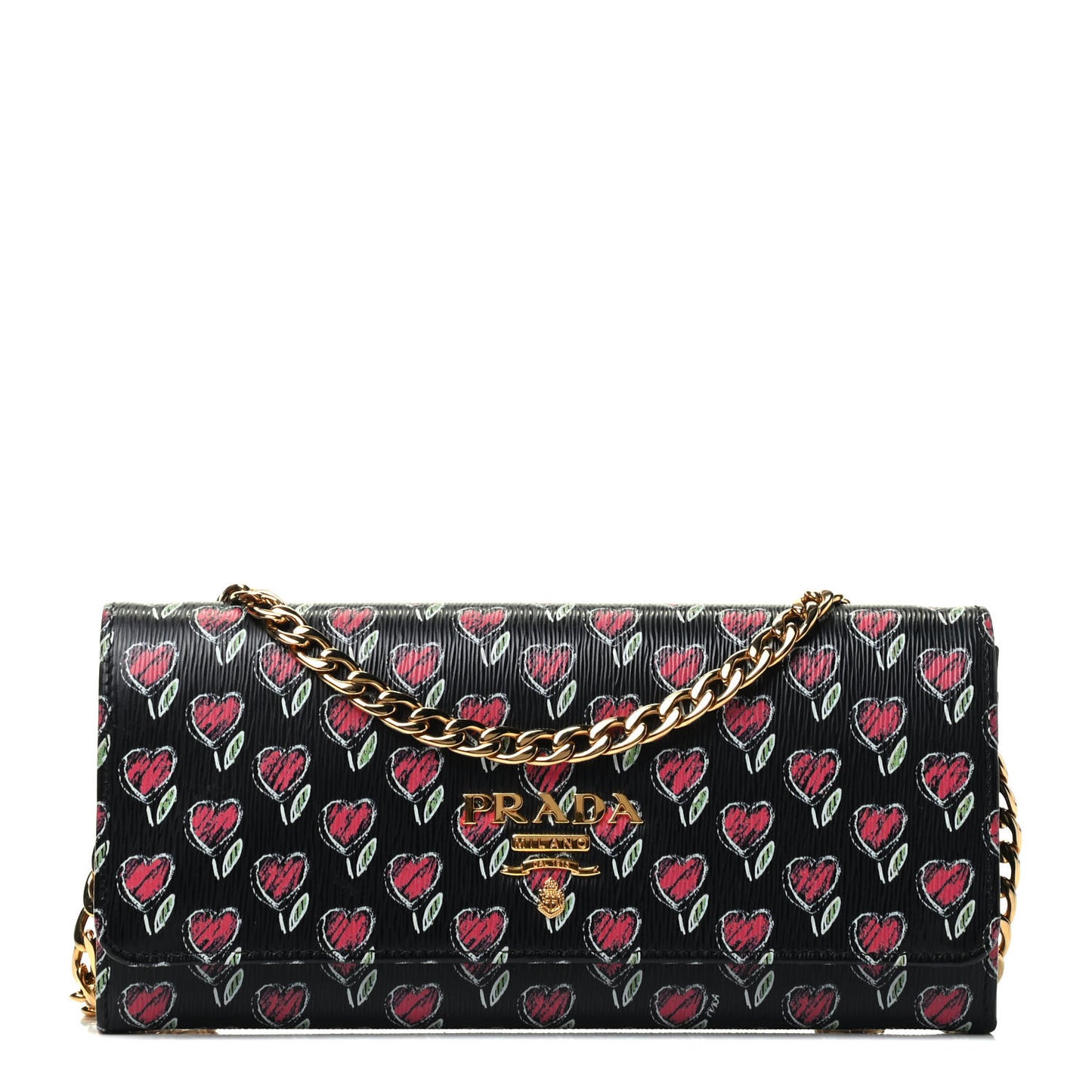 Vitello Move Love Chain Wallet Black