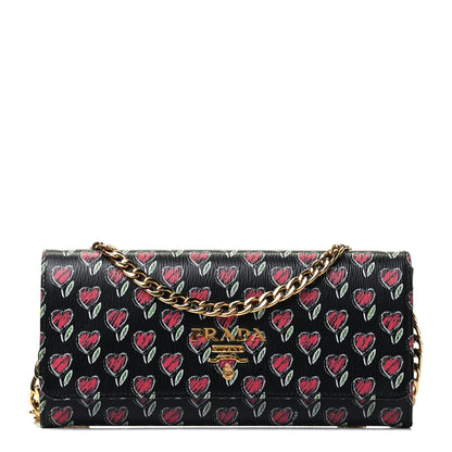Prada Vitello Move Love Chain Wallet Black 1 of 4