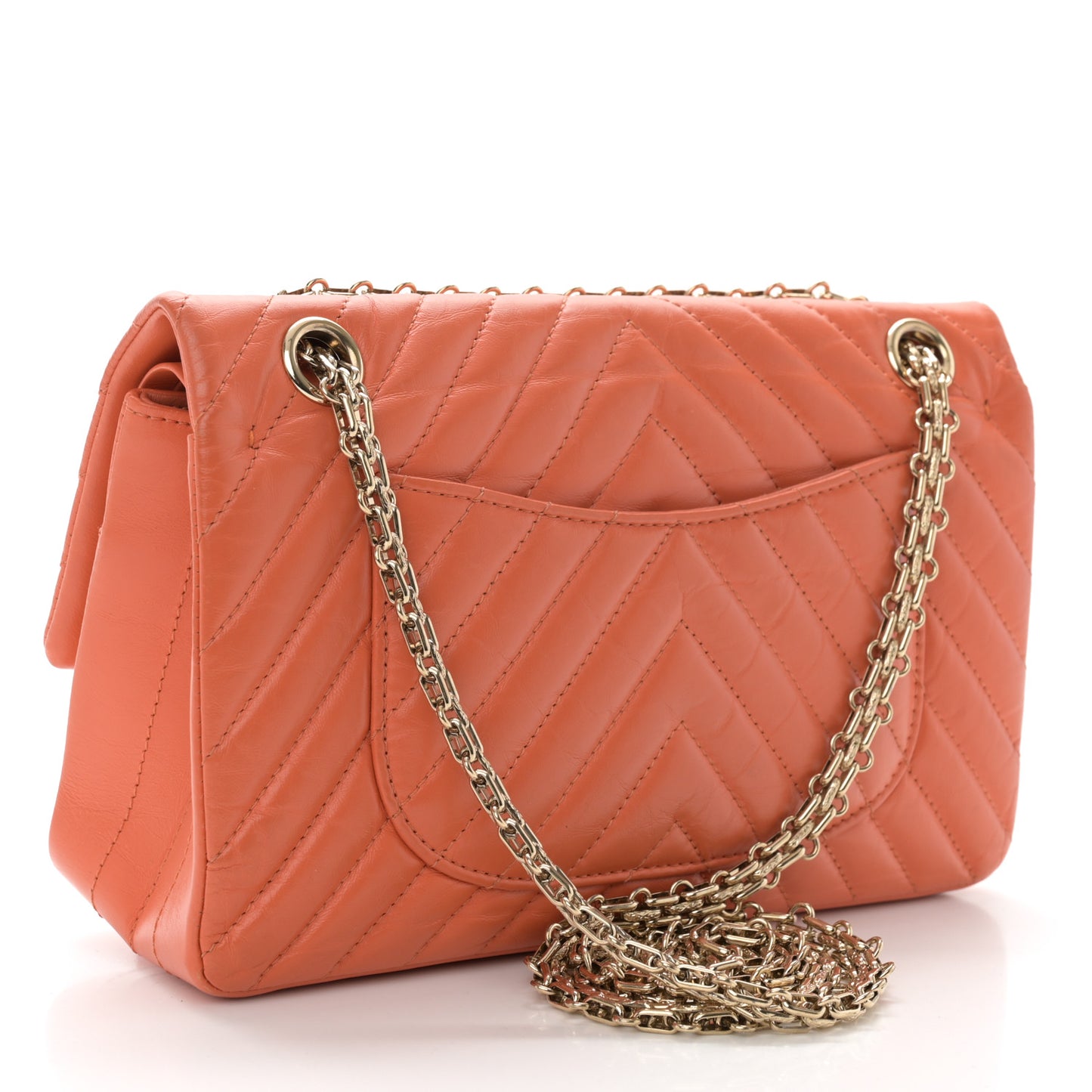 Calfskin Chevron Quilted 2.55 Reissue 225 Flap Orange