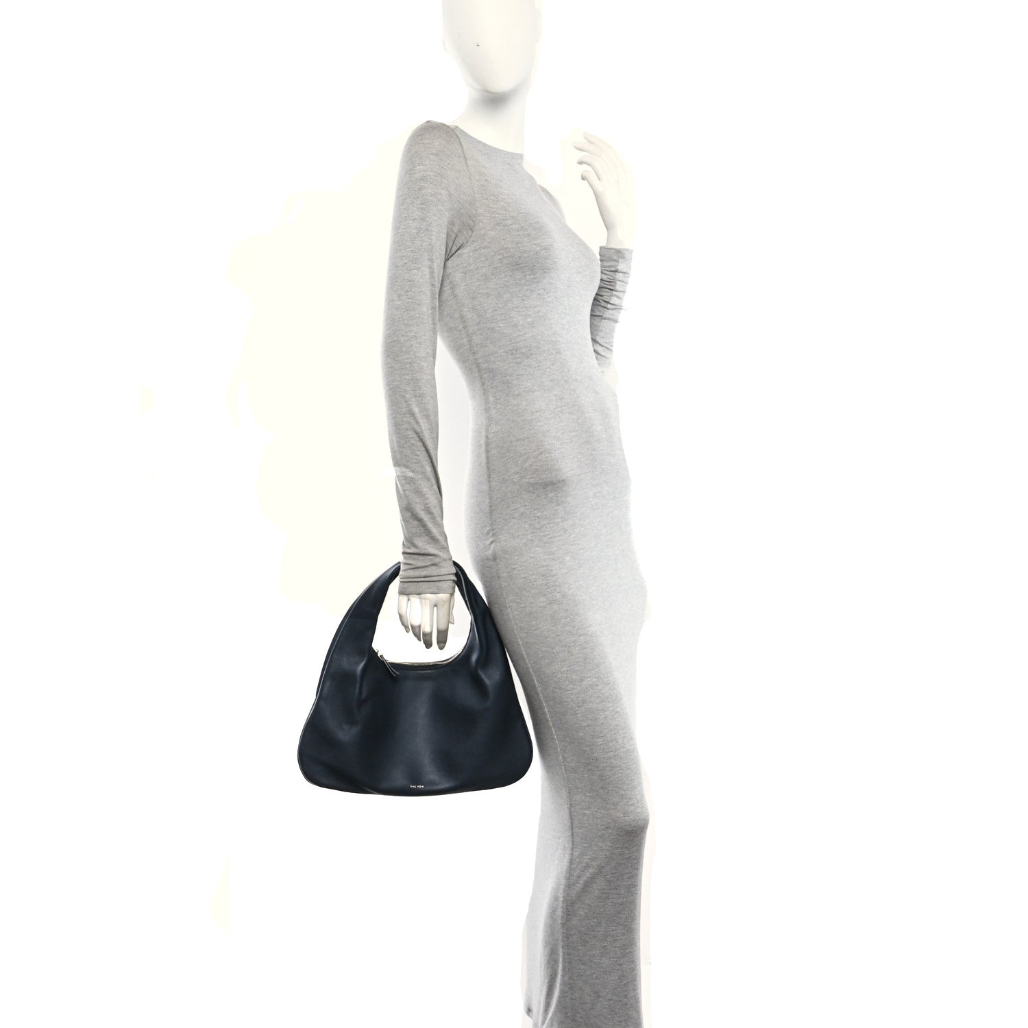 The Row Grained Calfskin Small Everyday Shoulder Bag Midnight 2 of 9