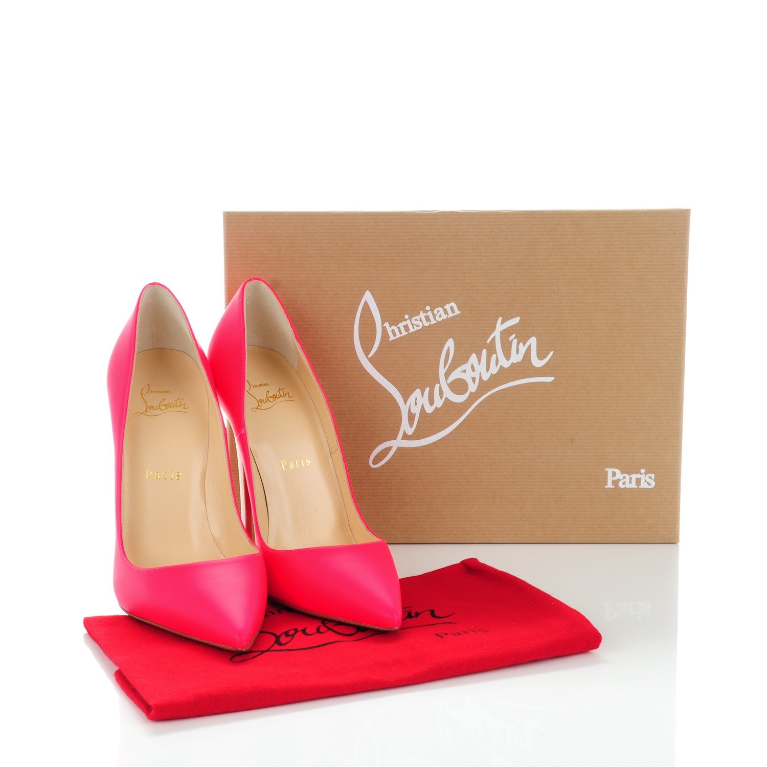Christian Louboutin Matte Calfskin Jazz Calf Fluo So Kate 120 Pumps 38 Fuchsia White 8 of 8