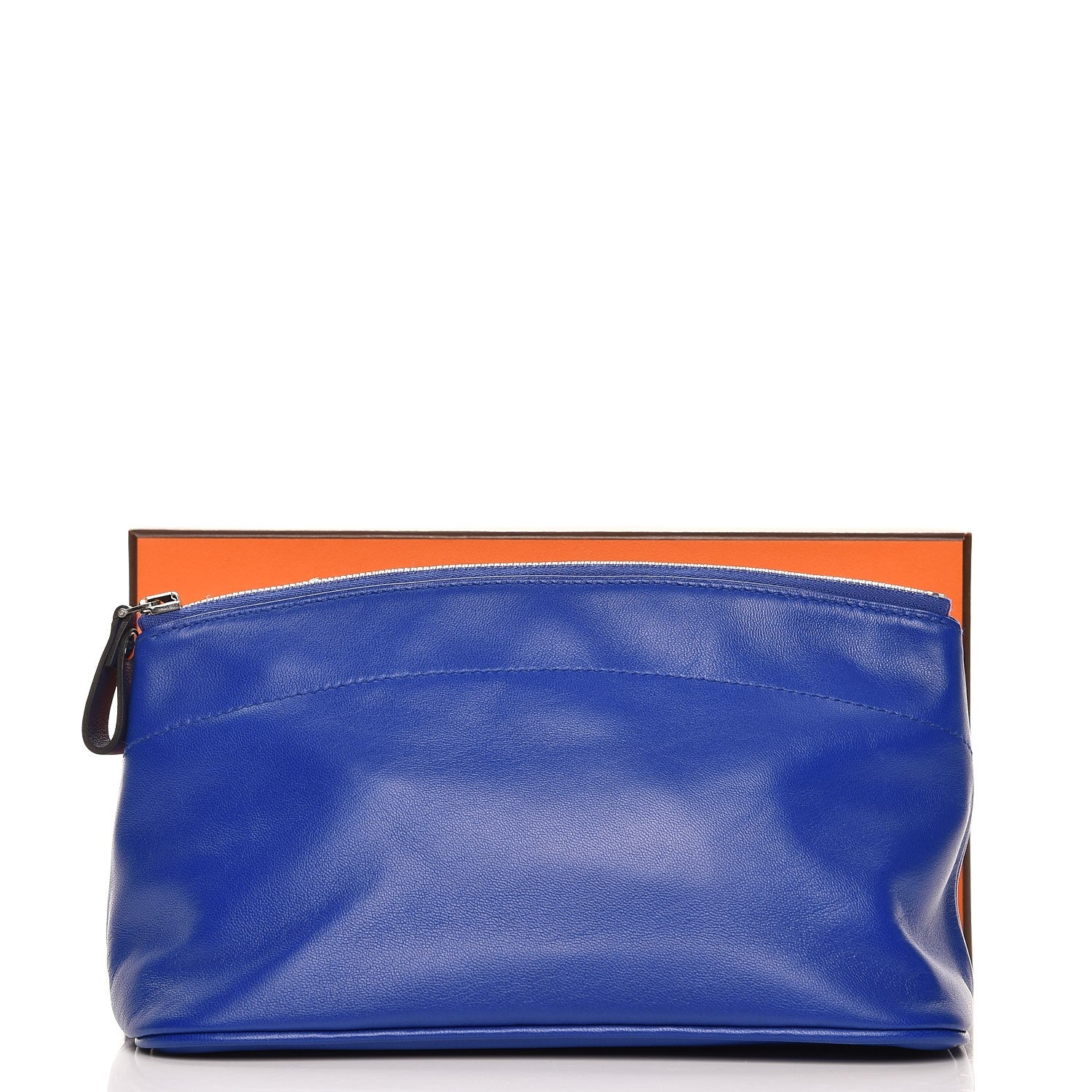 Hermes Lambskin Tohubohu Pouch PM Bleu Electrique Bleu Saphir 8 of 8