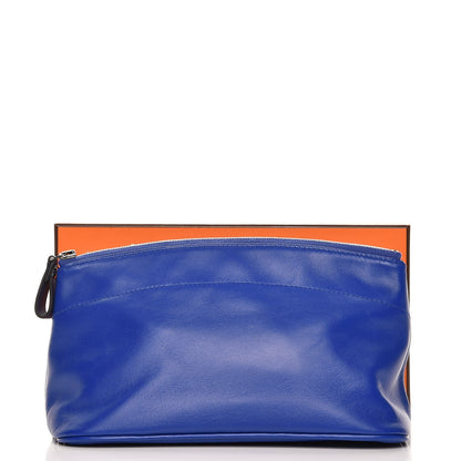 Hermes Lambskin Tohubohu Pouch PM Bleu Electrique Bleu Saphir 8 of 8