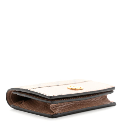 Gucci Dollar Calfskin GG Supreme Monogram GG Marmont Card Case Porcelain Rose Beige Ebony 4 of 7