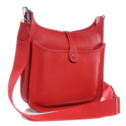 Hermes Taurillon Clemence Evelyne III PM Rouge Casaque 3 of 9
