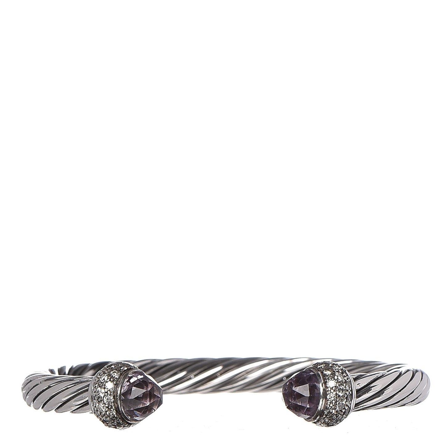 Sterling Silver Diamond Amethyst 7mm Moonlight Ice Bracelet