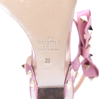 Valentino Garavani Nappa Rockstud Asymmetric Bow Wedge Sandals 39 Pop Gardenia 10 of 15