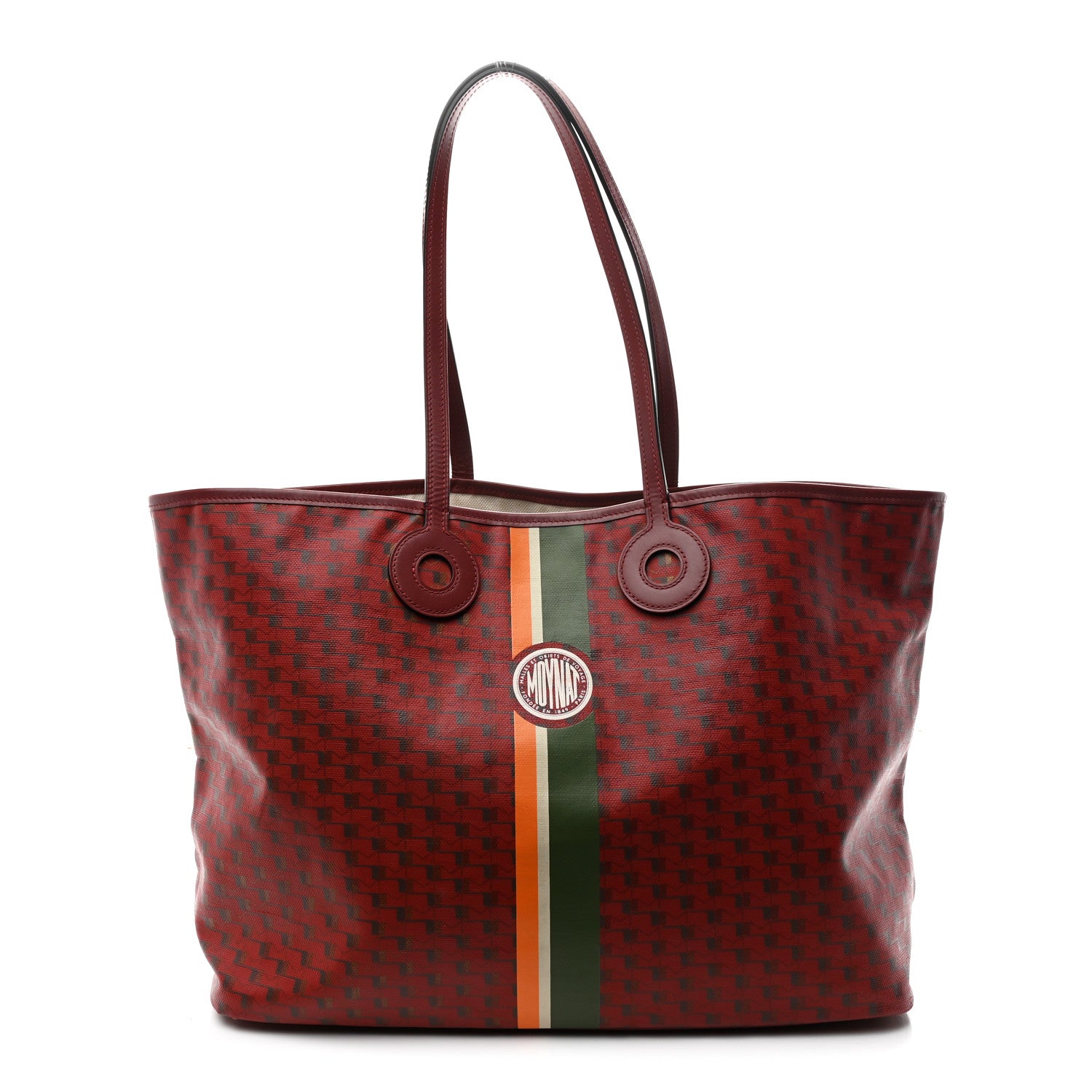 Moynat Grained Calfskin Canvas 1920 Oh! Tote Ruban GM Madder Bronze 1 of 10
